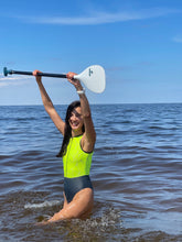 Sleeveless Oceansuit in Pacific Grey/ Neon Lemon